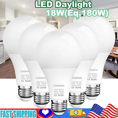 1-5PCS E26 LED Light Bulbs 18W Equivalent 180W 6500K Daylight Energy Saving E27 • $10.59