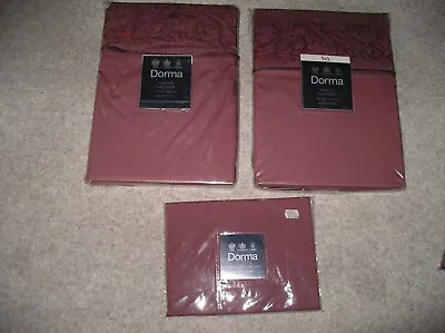 BNWT 2 Dorma Bullerswood Embroidered V&A  Double Flat Sheets 2 P'cases To Match • £42.50