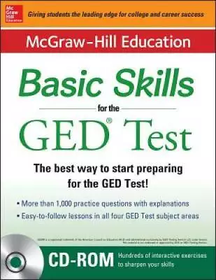 McGraw-Hill Education Basic Skills For The GED Test With DVD (Book + DVD  - GOOD • $6.18