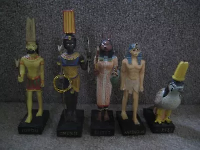 5 Ancient Egyptian God Figures Onuris Bastet Antinous Harwer & Sopdu • £12.99