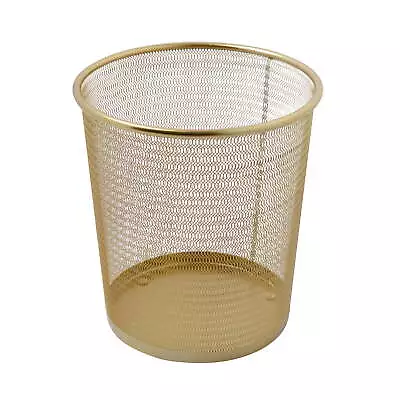 Martha Stewart Ryder Gold Mesh Metal Trash Can For Offices • $28.17
