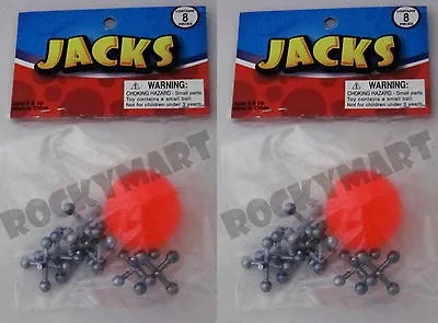 Lot Of 2 - Metal Jacks & Ball - Classic Child Game QUANTITY DISCOUNTS  FREE GIFT • $6.49