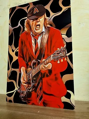 Ac/dc Angus Young Oil Painting Print  8x12 Sign  • £10.99