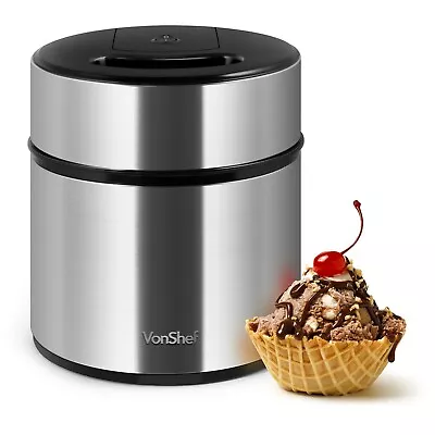 Ice Cream Maker Machine – VonShef Frozen Yoghurt Maker Easy Operation – 2L • £39.99