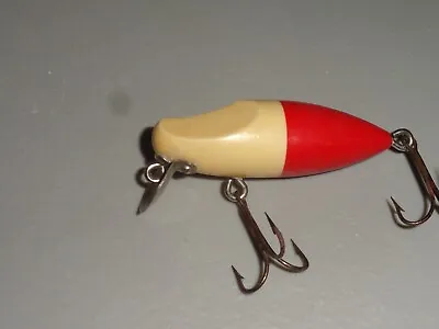 VINTAGE FISHING LURE PLASTIC MILLSITE MINNOW FLOATER RED HEAD NO EYES C.1950's • $6.99