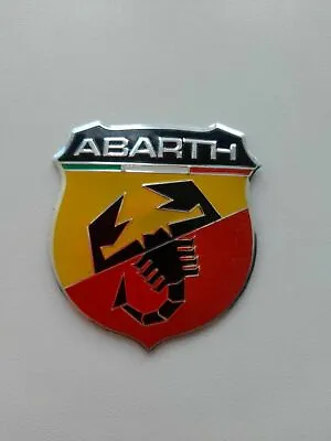 1x FIAT ABARTH 3D METAL BADGE LOGO EMBLEM STICKER GRAPHIC DECAL 500 595 SPIDER • $7.90