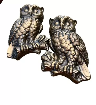 Vintage Pair Of Owl Wall Hangings MCM 7.5” • $15.99