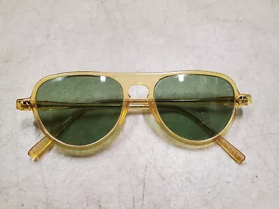 $69.99 • Buy Vintage Willson Sunglasses, Amber Plastic Lucite Frames, Green Tint, 1950's-60's
