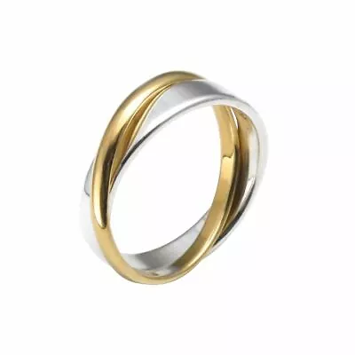 Russian Wedding Ring Yellow Gold Plated Sterling Silver Double Band - Silverly • £30.49