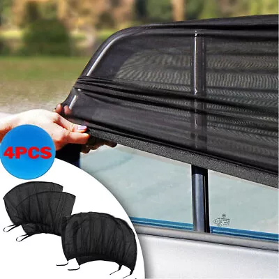 4* Car Sun Shade Side Window Curtain Visor Anti-Mosquito Mesh Cover UV Protector • $14.99