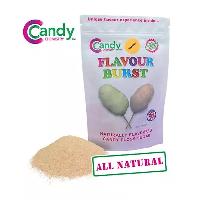 Candy Chemistry ALL NATURAL Orange Flavour Burst Cotton Candy Floss Sugar • £4.99