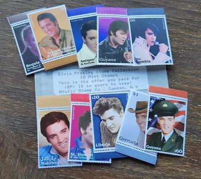 Elvis Presley; 10 Mint Stamp Collection; World Wide Mystic Stamp; NEW • $9.95