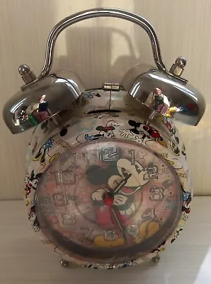 Vintage 80s Collectable Mickey Mouse Double Bell Quartz Alarm Clock • £12.99