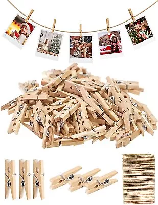 Sturdy Mini Clothes Pins For Photo 150 Pcs 1 Inch Natural Wooden Clothespins ... • $10