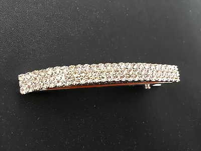 Bridal.Wedding.Crystal.Jewel.Diamante.Hair.Silver Plated LOBSTER SLIDE CLIP • £3.99