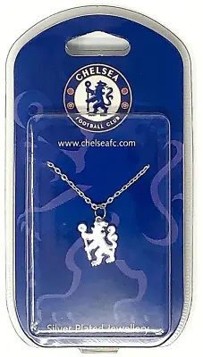 Chelsea  Fc Silver Plated Lion Crest Pendant With 50 Cm Long Chain Necklace Cfc • £11.75