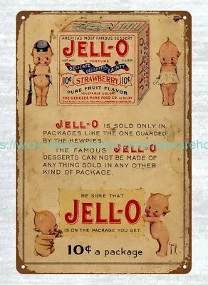 Vintage Reproduction Jello Ad Metal Tin Sign Indoor Outdoor Wall Art • $18.84