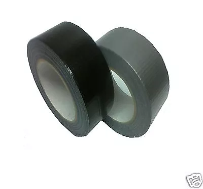 Duct Gaffer Tape Premium Heavy Duty Waterproof Cloth Gaffa Duck Silver Black 50m • £6.99