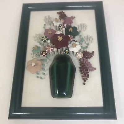 Vintage 1975 Pol-O-Craft Nails In Bloom Art Pauline A. Owens Flower Wood Plaque • $15