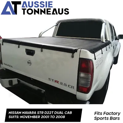 Bunji Tonneau Cover For Nissan Navara Dual Cab STR D22T With Factory Sport Bar • $259