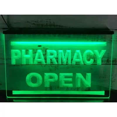 PHARMACY OPEN Medcine Hospital Shop LED Neon Light Sign • £21