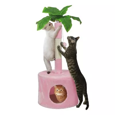 Cat Tree Palm Tree Cat Scratching Posts Cat House With Green Leaves Sisal Scr... • $34.43