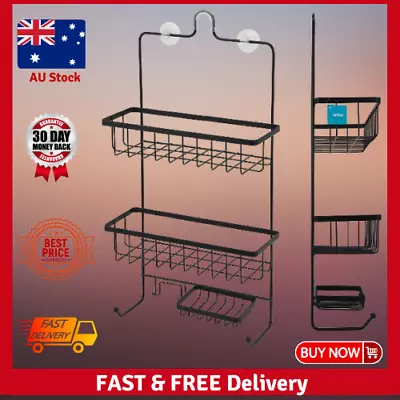 Shower Caddy Bathroom Storage Rack Holder Organiser Hanging Bath Shelf Black Col • $11.99