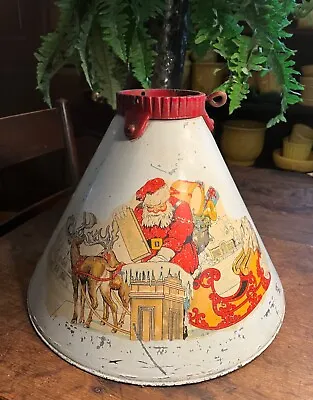 $75 • Buy Antique Vintage NOMA Electric Corp Santa Christmas Tree Metal Stand 10  Tall