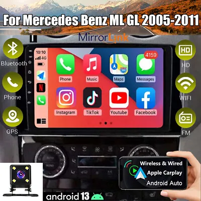 For Mercedes Benz ML GL 05-11 Android 13 Car Radio Stereo GPS Navi Apple Carplay • $147.01