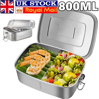 Double Layer Lunch Box Thermal Insulated Food Container Stainless Steel Hot Box • £11.89