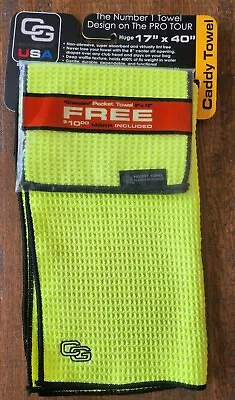 Club Glove Golf Caddy Towel Size 17  X 40  Free Pocket Towel Waffle Pattern Neon • $18.99