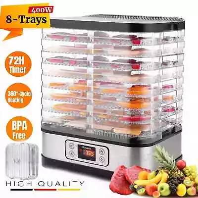 8 Tray Stainless Steel Food Dehydrator Machine Fruit Jerky Meat Dryer BPA Free • $63.99