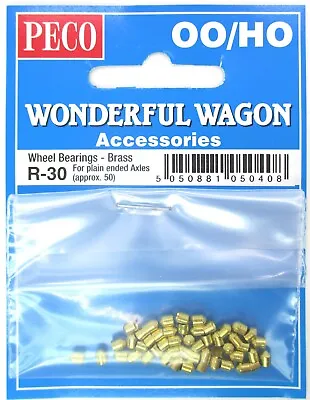 PECO R-30 - 1 X 50 Pack 00 Gauge Brass - Plain End Pin Point Axle Bearings 1stPo • £11.49