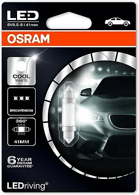 Osram LED SV8.5-8 12v 1W 6499CW-01B 41mm 6000k Interior Light Bulb - *Free P&P • $9.89
