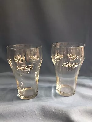 Vintage Coca Cola Glasses In Five Different International Languages Advertisment • $11.99