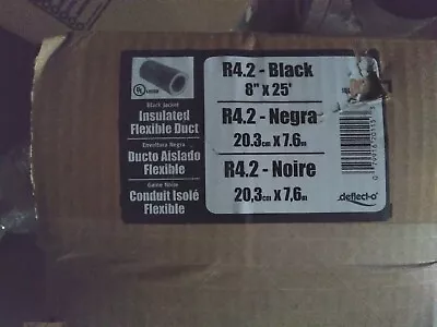 8 X 25' Flex Duct Black R 4.2 HVAC Flexible Deflect-o • $8.99