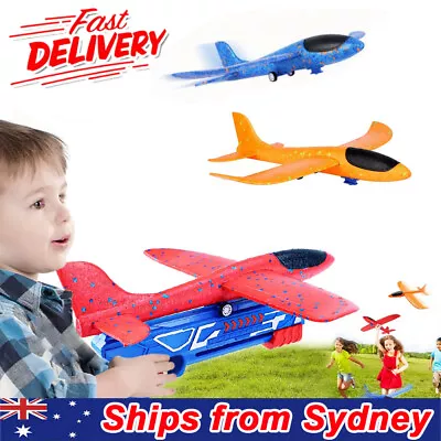 3Pc Airplane Launcher Toy Foam Glider Plane Throwing Aeroplane Kids Toys Outdoor • $13.88