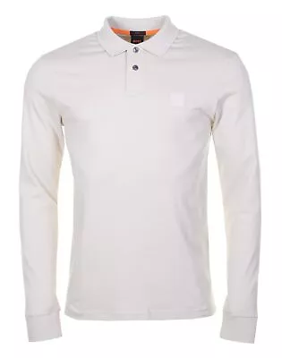 BOSS Passerby Long Sleeve Polo Shirt Light Beige • £65