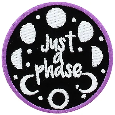 Just A Phase Iron Or Sew On Patch Celestial Moons Pagan Witch Wiccan Goth • £3.48