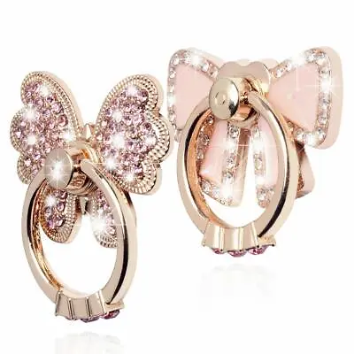 Rotating Finger Ring Stand Holder For Cell Phone I Phone Galaxy  Butterfly / Bow • $4.99