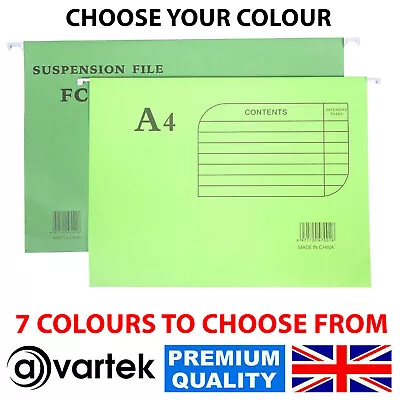 £6.90 • Buy Hanging Suspension Files Tabs Insert Filing Cabinet A4 Or Foolscap Folders
