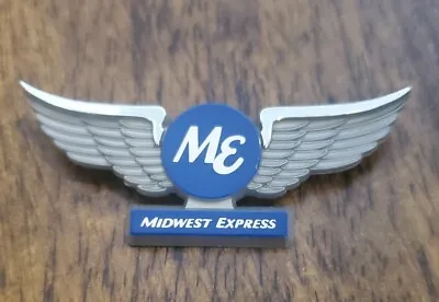 MIDWEST EXPRESS Pilot Wings Plastic Pin Vintage Jet Airline 2.75  New  • $14.99