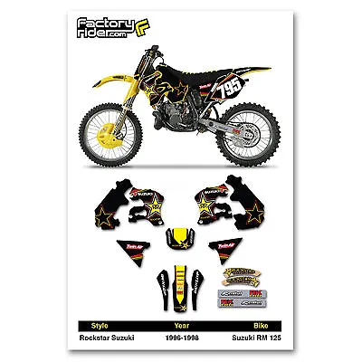  Suzuki RM250 RM 250 Graphics Kit Fits 1996 1997 1998  Team Rockstar  • $79.99