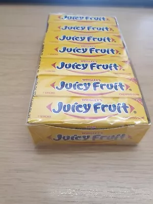 1 BOX-WRIGLEY'S JUICY FRUIT CHEWING GUM 14 X 7 Stick Pack FREE POSTAGE £29.99 • £29.99