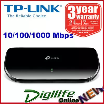  TP-Link TL-SG1008D 8-Port 10/100/1000Mb Gigabit Ethernet Desktop Switch Hubs  • $39.50