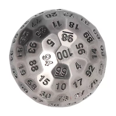 (Sliver)100 Sided Dice Metal Dice Polyhedron Dice Set D100 Dice DND Dice With • $43.64