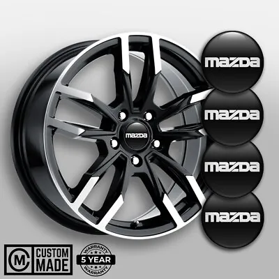 Set Of 4 Mazda Decals For Center Wheel Caps Hood Fender Laptop Ice Chest Etc. • $16.69