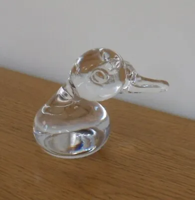 A Vintage Signed Hadeland Norway Crystal Glass Duck Paperweight - 8.5 Cm Tall  • £7.50