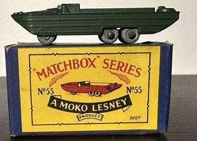 VINTAGE MOKO LESNEY No 55a DUKW AMPHIBIAN CAR IN ORIGINAL BOX 1958 GMW MATCHBOX • £39.95