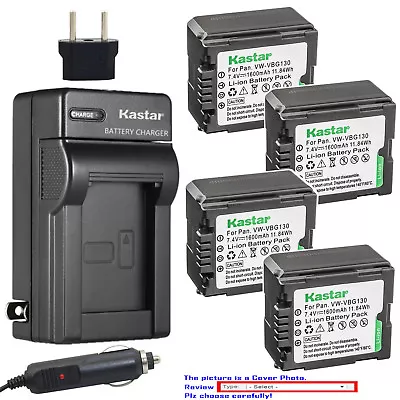 Kastar Battery AC Charger For Panasonic VW-VBG130 SDR-H40 SDR-H40P Camcorder • $17.99